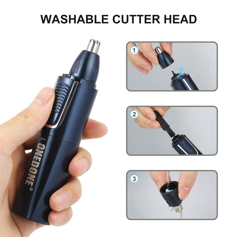 [Australia] - ONEDONE Nose Hair Trimmer - 3 in 1 USB Rechargeable Ear Nose Hair Trimmer for Men, Dual-Edge Blades Painless Electric Ear Trimmer Eyebrow Clipper Father's Day Gifts 