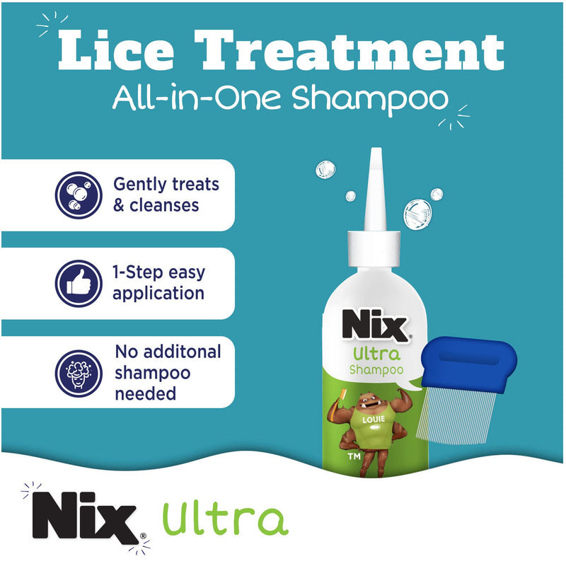 [Australia] - Nix Lice Treatment & Prevention Kit, All-in-One Shampoo, 4 fl oz, with Lice Removal Comb and Lice Prevention Daily Leave-in Spray, 6 fl oz 