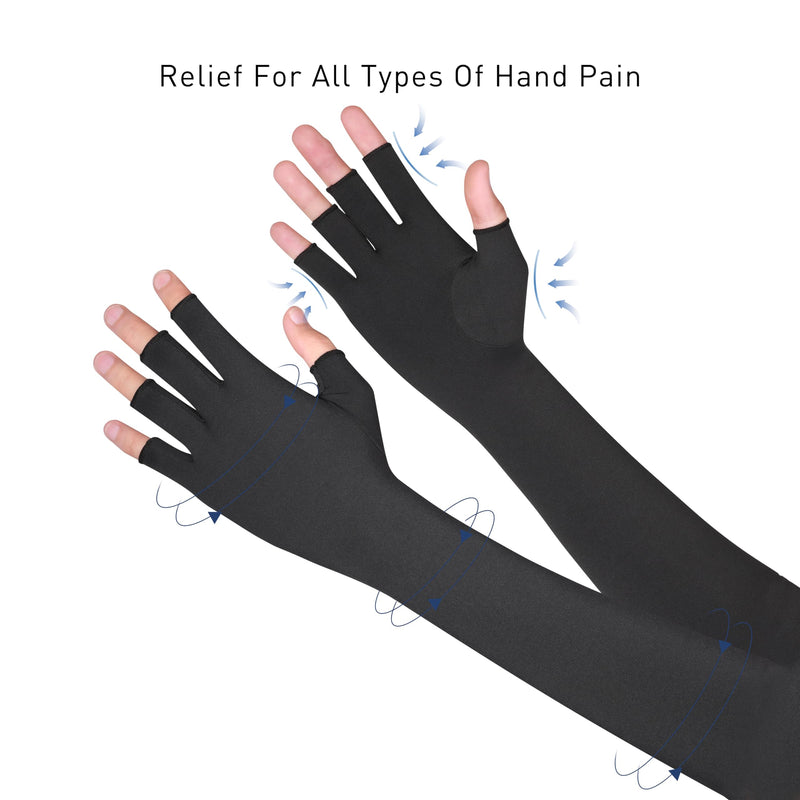 Copper Compression Arthritis Gloves,Fingerless Arthritis Carpal Tunnel Pain Relief Gloves,Carpal Tunnel,Tendonitis Large
