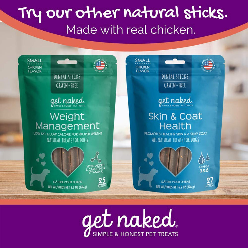 Get Naked Grain Free 1 Pouch 6.2 Oz Super Antioxidant Dental Chew Sticks, Small Chicken 6.2 Ounce (Pack of 1) - PawsPlanet Australia
