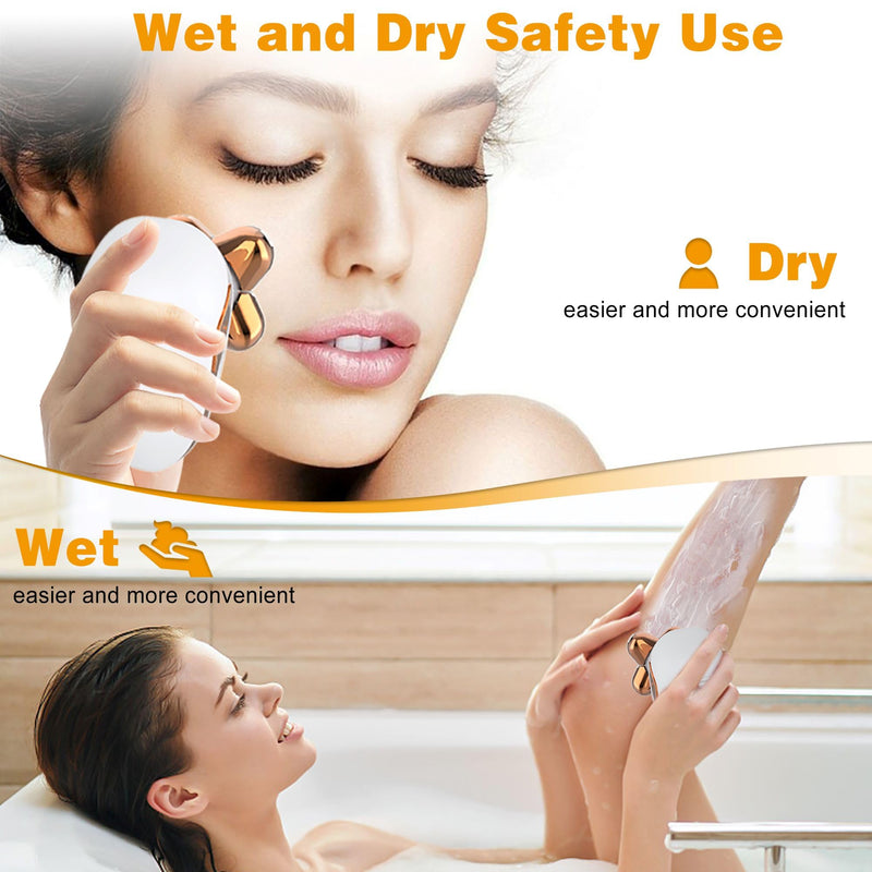 [Australia] - Electric Razors for Women, Women's Electric Shaver Kit for Legs, Bikini and Body Wet Dry Use, Facial Hair Removal, Cordless Trimmer for Womens Bikini Lady Grooming Sensitive Skin 