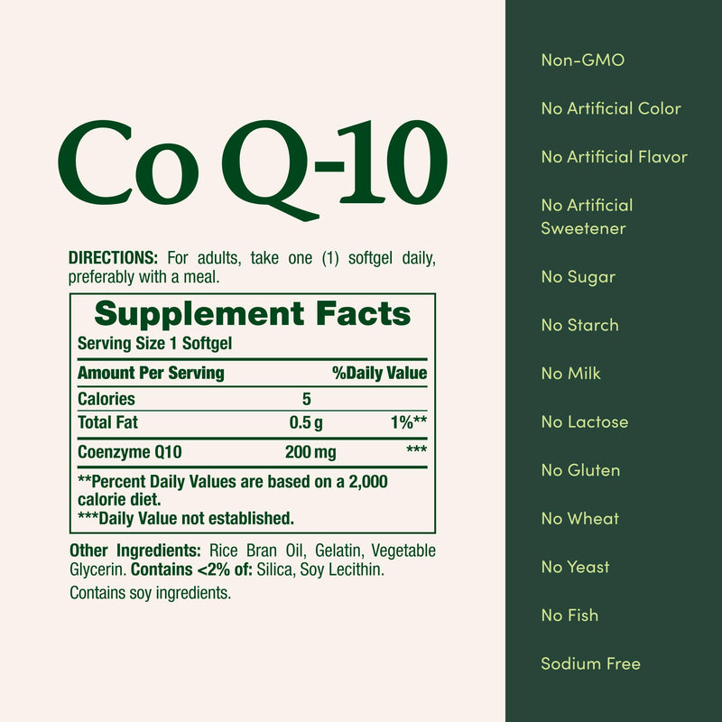 Nature's Bounty CoQ10, Supports Heart Health, 200mg, 80 Softgels | Dietary Supplement, 200mg, 80 Rapid Release Softgels 80 Count (Pack of 1)