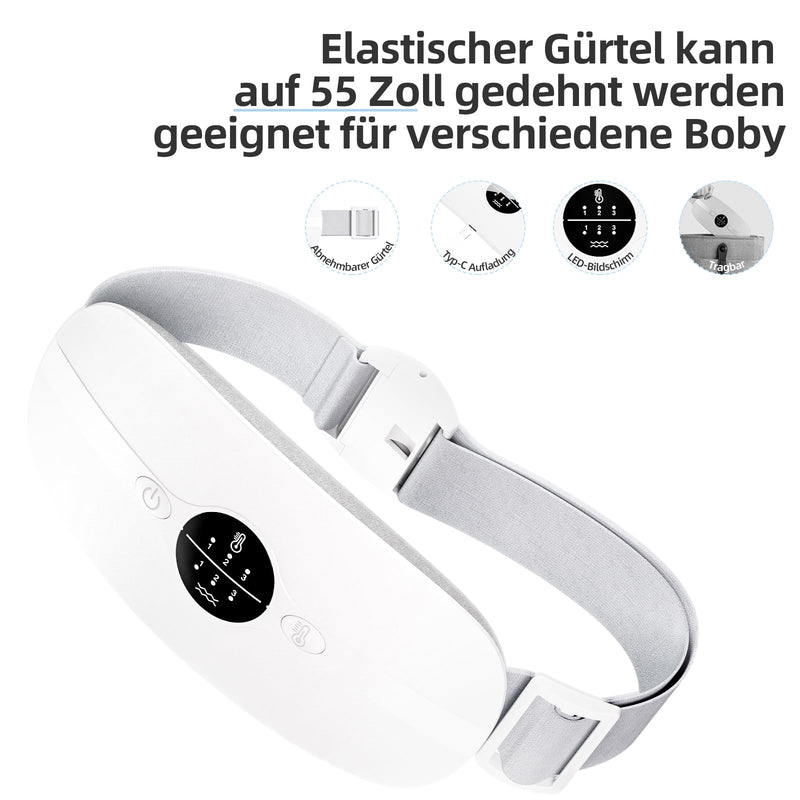 [Australia] - Period Heat Belt, Period Heat Belt, Menstrual Heat Belt, Heating Belt, Heating Pad Wireless, 3 Temperature Levels 3 Massage Modes to Relieve Menstrual Cramps (White) White 