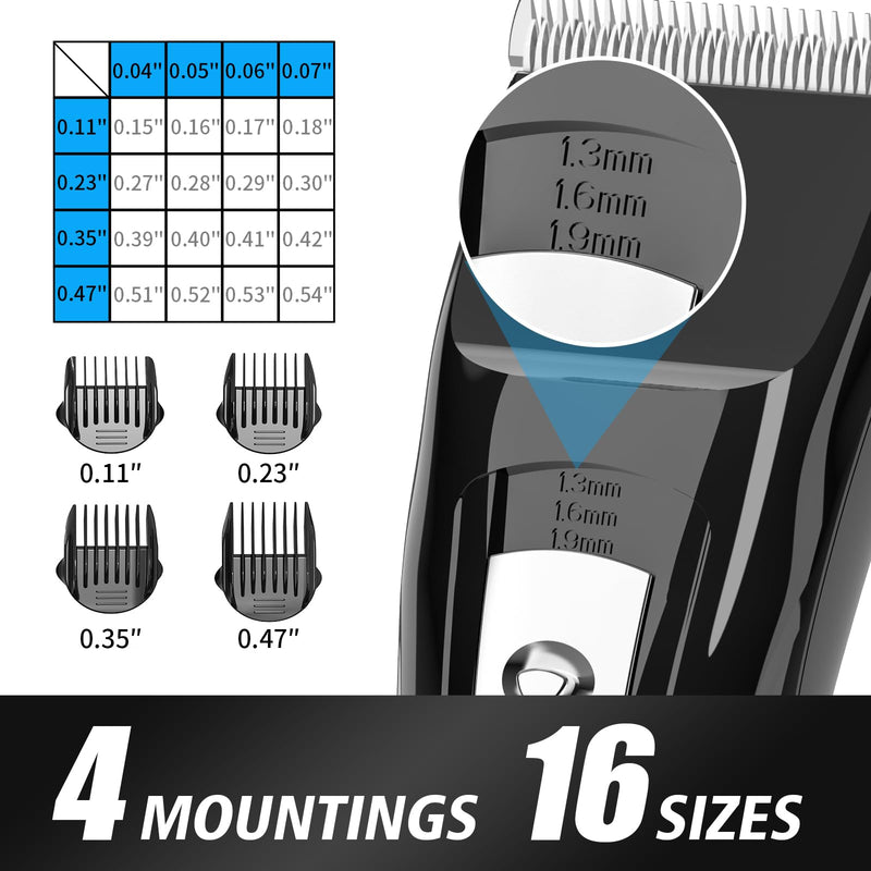 [Australia] - HAUSBELL Cordless Rechargeable Hair Clippers for Men, Women & Kids - Adjustable 4-Position Blade, Beard Trimmer, Professional Home Hair Cutting Kit with Travel Case, Barber Clippers 