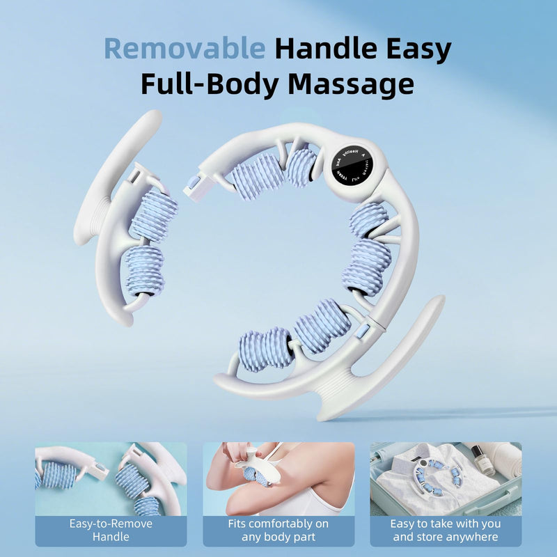 [Australia] - Cellulite Massage Roller for Legs, Anti Cellulite Massage Tool with Detachable, Fats Remover for Legs, Thighs, Butt, Fascia Massage Tool for Lymphatic Drainage & Deep Tissue Pain Relief (Blue) Blue 