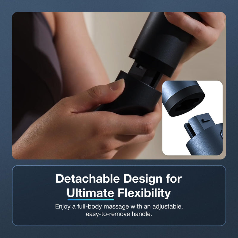 [Australia] - Massage Gun Deep Tissue with Muscle Massager Belt for Relaxation with Extended Handle 3-In-1 Back Massager for Pain Relief, 12 Speed Levels & 4 Replaceable Heads for Athletes, Gym Recovery and Seniors 