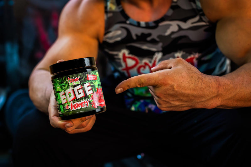 #1 Strongest PWO Psycho Pharma Edge of Insanity - Most Intense Pre Workout Powder for, Focus, Power & Energy. Premium researched Formula and Ingredients - 297.5g (Spike Punch) Spike Punch