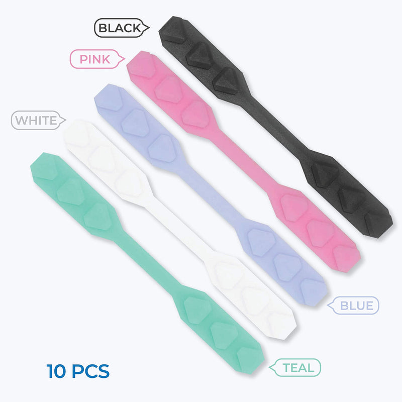 [Australia] - MASKT-EXT iMask Extender Straps by Adjustable Silicone Mask Extender Straps- Multiple Anti-Slip Hook Buckles, 10-Pack 