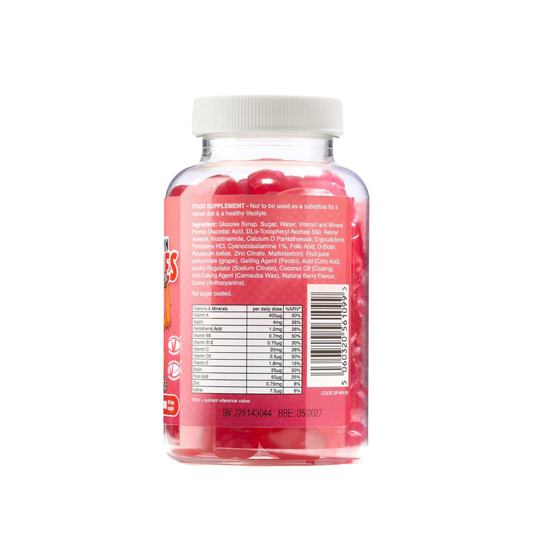 Kids Multivitamin Gummies 3-12 - Berry Flavor Vitamins | Kids Chewable Multivitamins | 60 Daily Gummies Includes Vitamin-A, Vitamin-C, B6, B12, B5, Niacin, Iodine, Zinc & Biotin