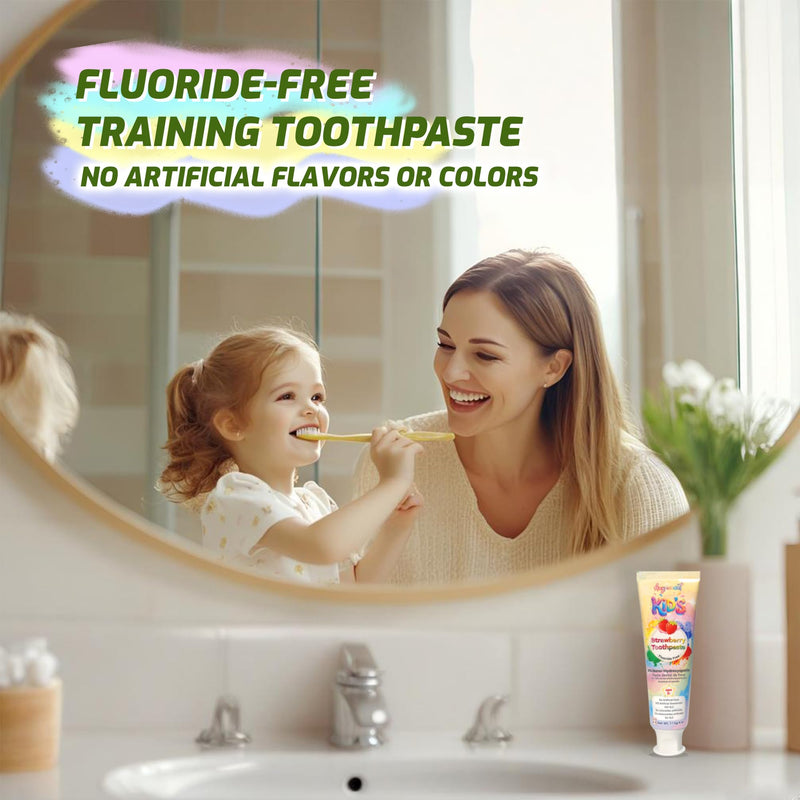 Anymoment Kids Toothpaste, 10% Nano Hydroxyapatite, Fluoride Free, 4 oz | Natural Strawberry Flavor for Ages 2+, SLS Free with Xylitol, Probiotics & Vitamin E Pack of 1