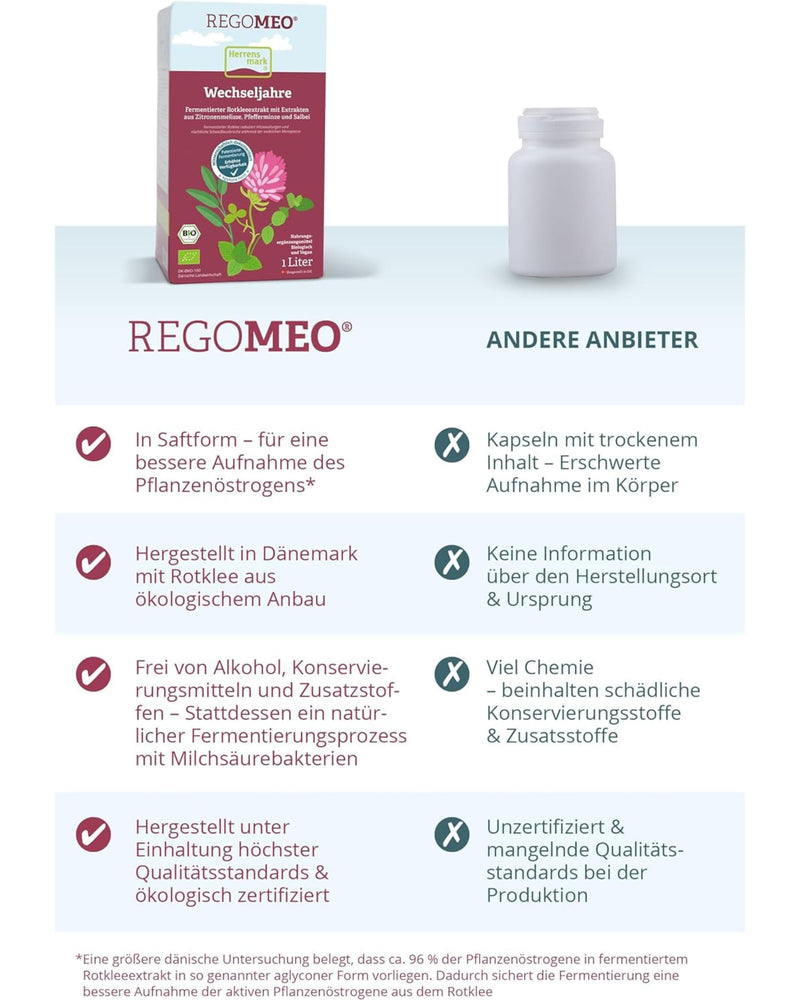 [Australia] - REGOMEO red clover extract 1 liter for menopause I red clover for peace and balance during the menopause I supports fatigue, insomnia and hot flashes I with plant estrogen REGOMEO 1 l 