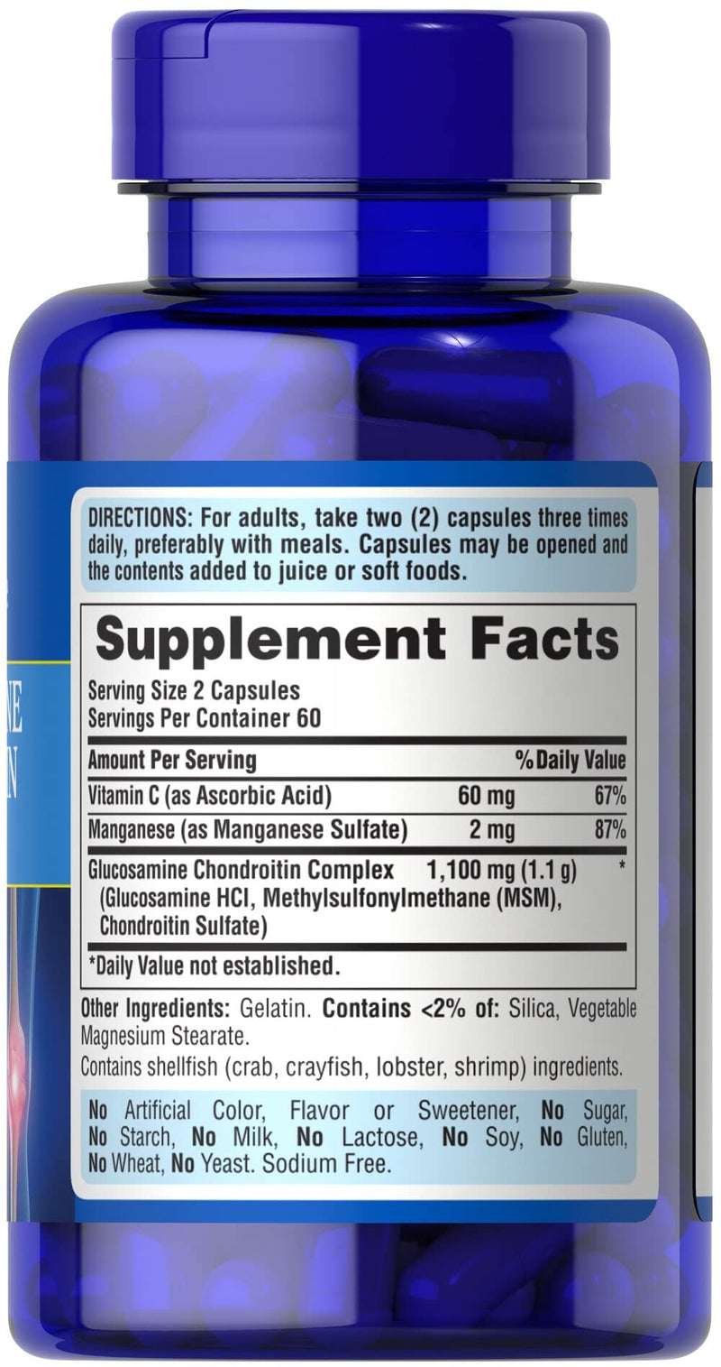 [Australia] - Puritan's Pride Glucosamine Chondroitin Complex Capsules, Supports Joint Health* 120 ct 