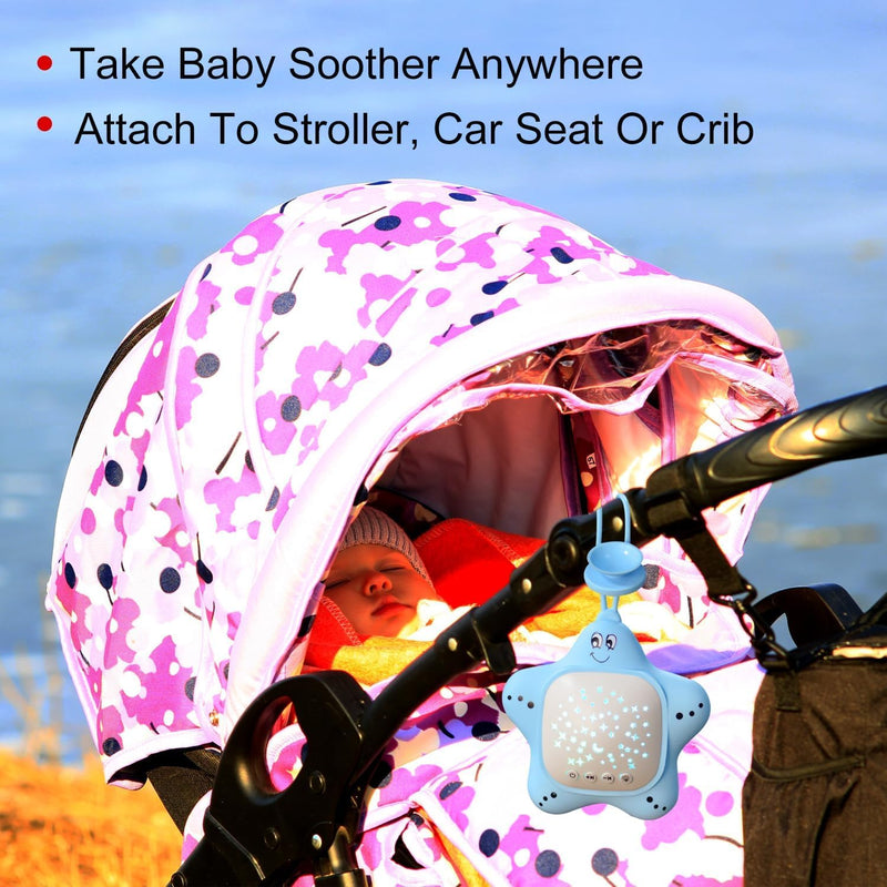 [Australia] - Portable Baby White Noise Sound Machine, Rechargeable Baby Soother with Projector Night Light for Deep Restful Sleep, Sleep Sound Aid Soother Calming Music for Travel,Nursery,Bedroom,Car,Crib Toys 