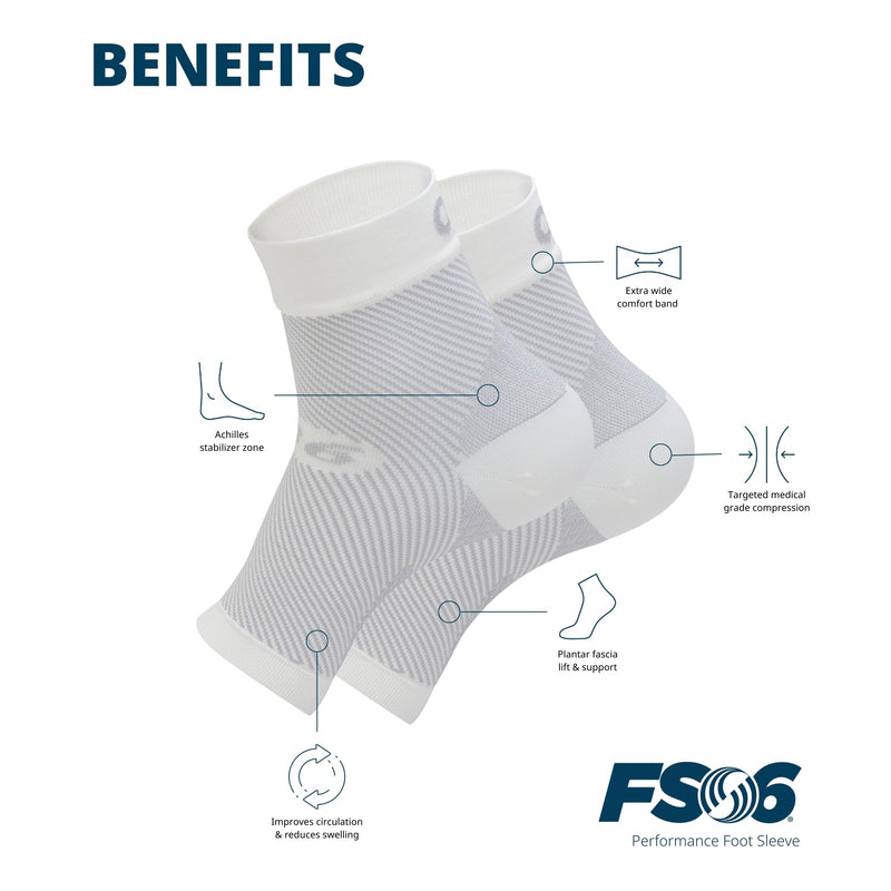 [Australia] - OS1st FS6 Plantar Fasciitis Foot Sleeves (One Pair) for Plantar Fasciitis Pain, Heel and Arch Pain, and Arch Support X-Small (1 Pair) Black 