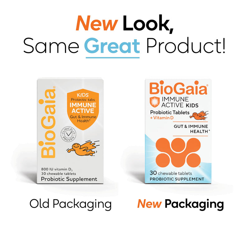 BioGaia Immune Active Kids Probiotic + Vitamin D | Immune & Digestive | Pediatrician-Recommended | Supports Immune Health | Promotes Digestive Health & Regularity | with Vitamin D | 30 Day Supply 30 Count (Pack of 1)