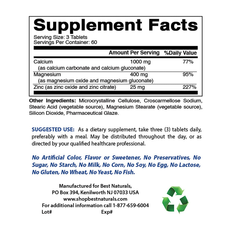 Cal MAG ZINC & Vitamin K2 (MK7) with D3