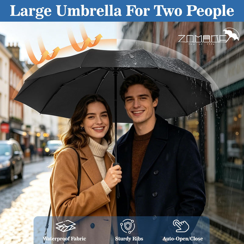 ZOMAKE Travel Umbrella Compact, 45/54 Inch Windproof Collapsible Portable Small Umbrella For Rain, Automatic Folding Umbrella Lightweight Packable Paraguas For Women Men 45IN 4 Pcs