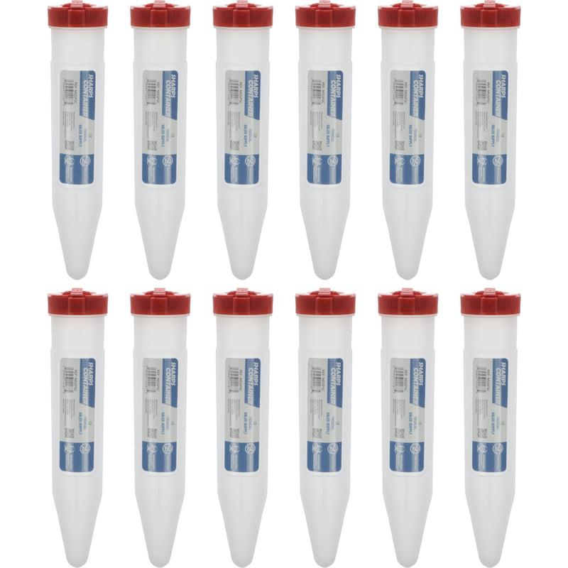 Portable First Aid Transportable Sharps Container with Locking Mechanism by Medical Sales Supply (Pack of 12)