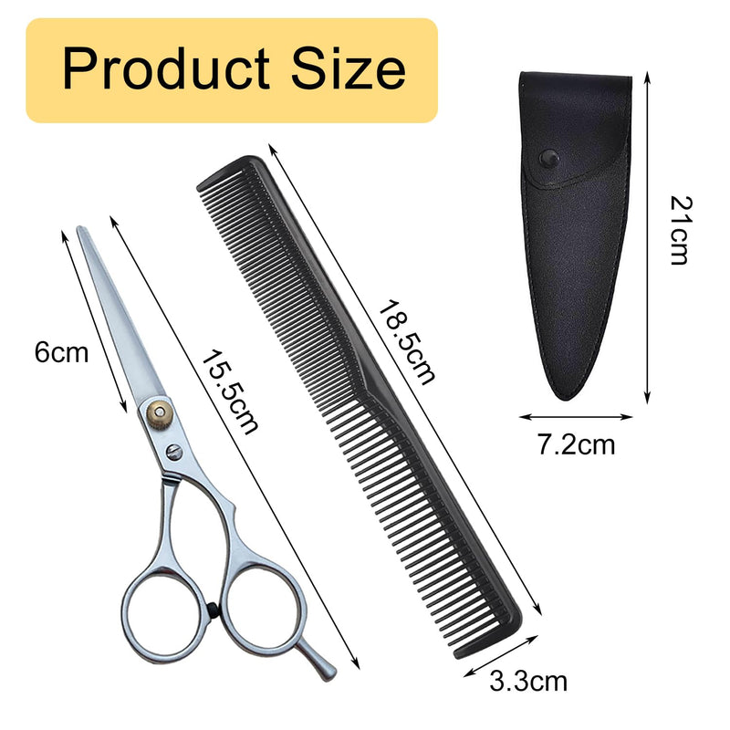 [Australia] - iCovalescent Hairdressing Scissors, Professional Hair Cutting Scissors with Comb and Leather Case for Men Women Adult Beard Scissors Hair Clippers 