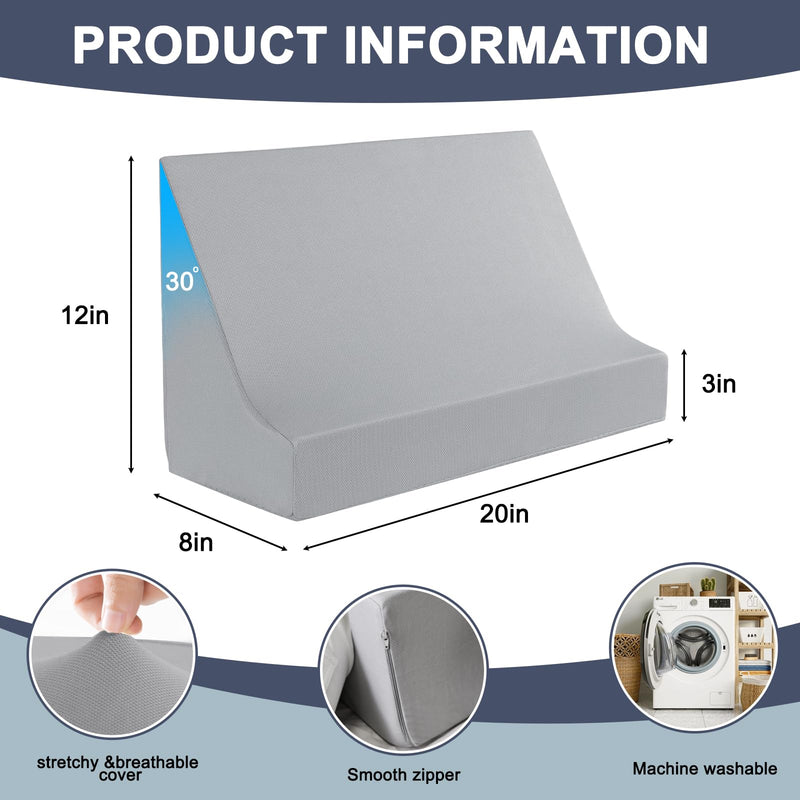[Australia] - Blanket Lifter for Feet – Bed Sheet Raiser, Post-Surgery Foot Elevation Pillow with Removable Washable Cover – Leg, Knee & Ankle Pain Relief for Arthritis, Neuropathy & Recovery (Grey) Grey 