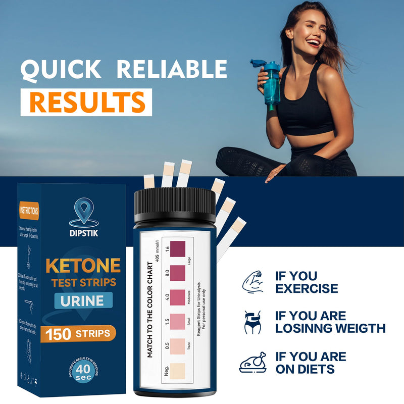 [Australia] - Ketone Test Strips, 150 Strips Keto Strips Urine Test for Ketosis Home Quick and Reliable Results 