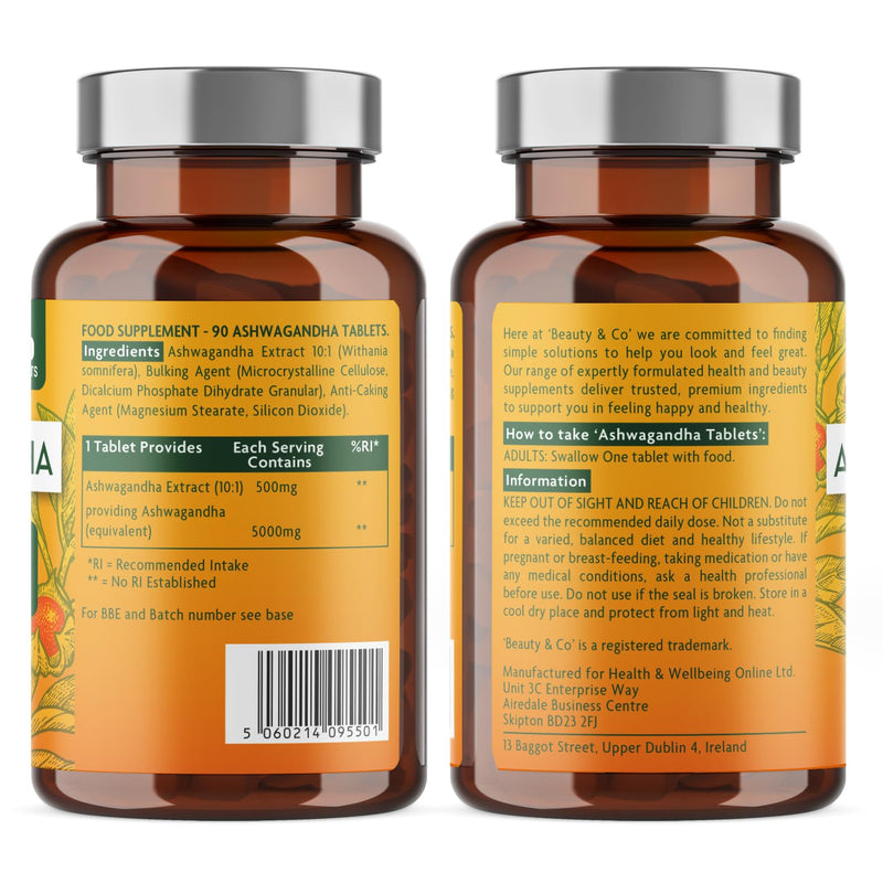 Ashwagandha 5000mg Tablets, High Strength Ashwagandha- Pure Ashwagandha, Vegan, Made in UK 4 x 90 (360). 360