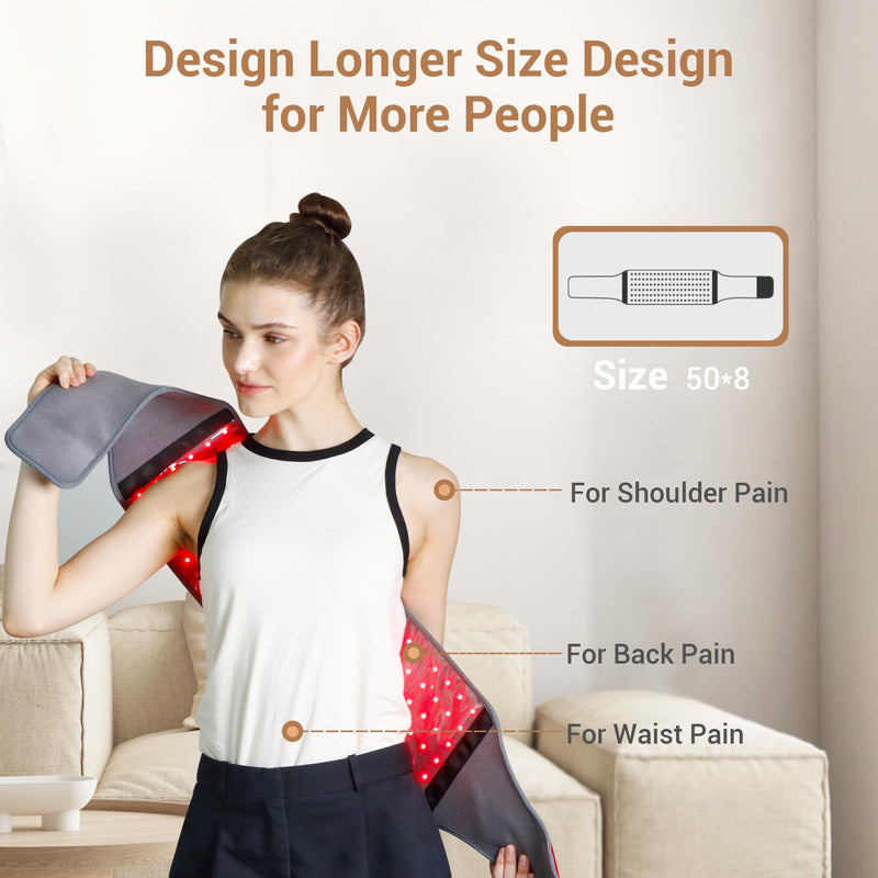 [Australia] - Comfytemp Red Light Therapy Belt, FSA HSA Eligible Infrared Red Light Therapy for Body, 22W Light Wrap with Pulse for Back Waist Muscle Pain Relief, Improve Joint Inflammation, Gift for Women Men 