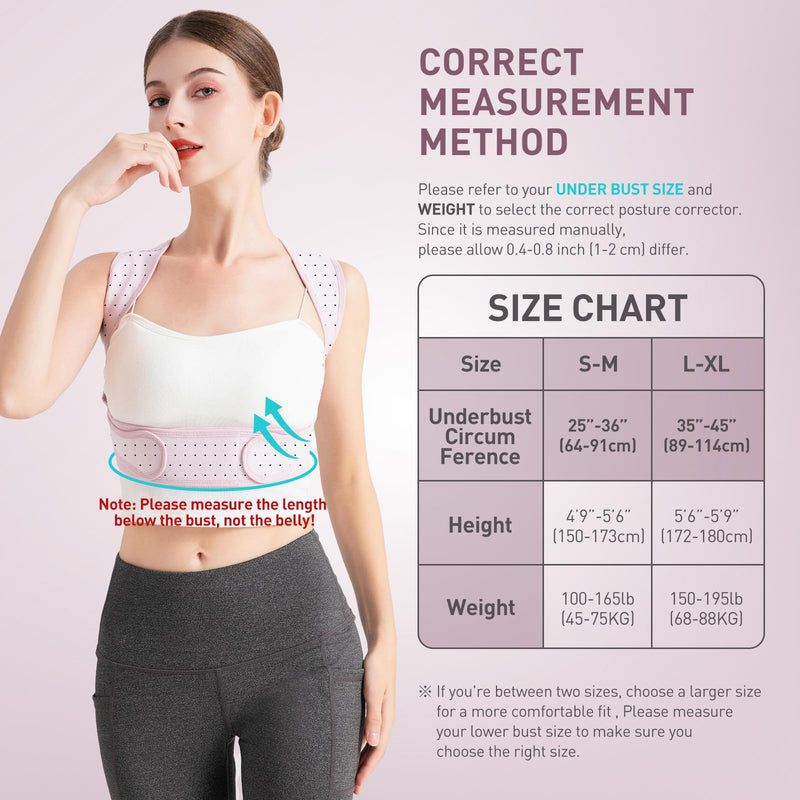 [Australia] - Posture Corrector For Women, Adjustable Back Brace For Posture, Back Posture Corrector Providing Pain Relief From Lumbar, Neck, Shoulder, And Clavicle, Back (S/M Upper Waist 25-36 Inch) a Purple Small/Medium 