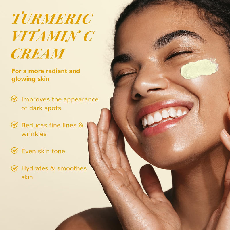 ANAI RUI Vitamin C Face Moisturizer with Turmeric, 1.7 OZ | Anti-Aging Facial Cream for Dull, Dry Skin, Reduces Wrinkles, Evens Skin Tone, Hydrating & Nourishing