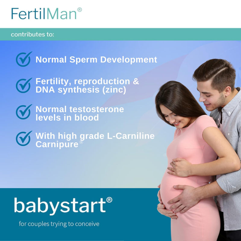 Fertility Supplements for Men - FertilMan 30 Tablets, 1 Month Supply, Male Fertility Vitamins with Zinc, Folic Acid and Vitamin D for Conception, Immune Support - Mens Health Supplement 30 Count (Pack of 1)