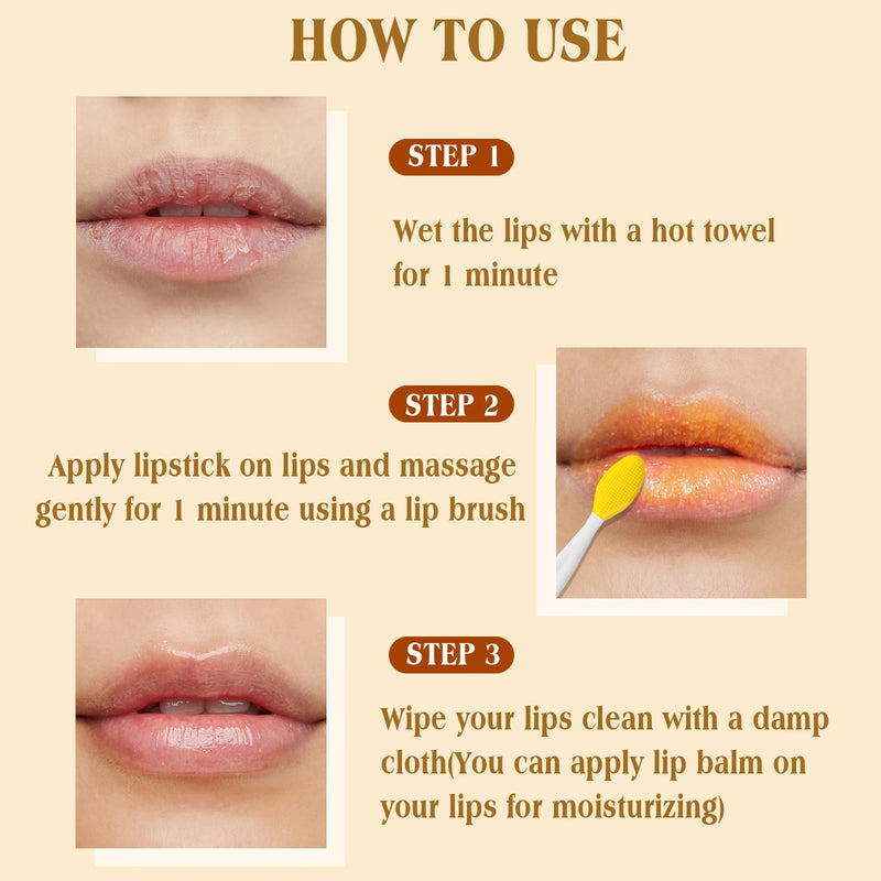 [Australia] - Turmeric Lemon Lip Scrub with Brush, Lip Scrubber Exfoliator for Dark Lips, Dry, Chapped Lips, Reduce Fine Lines, Natural Nourish Sugar Lip Scrub with Aloe Vera, Deep Hydration Moisturization 100g 2.26 Ounce (Pack of 2) 