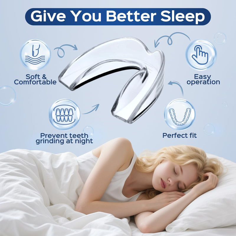 [Australia] - Mouth Guard for Grinding Teeth at Night & Clenching Teeth 2 Size - Upgraded Safety EVA Material Night Guards for Adults & Teens, Reusable Anti-Grinding Dental Guard for Bruxism Protection 