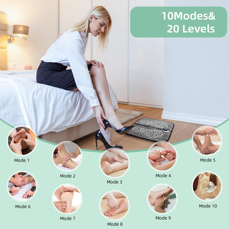 Transcutaneous Electrical Nerve Stimulator for Pain Relief, EMS Foot Massager for Increase Local Blood Circulation,EMS Foot Stimulator Temporarily Reduce Lower Extremity Pain.