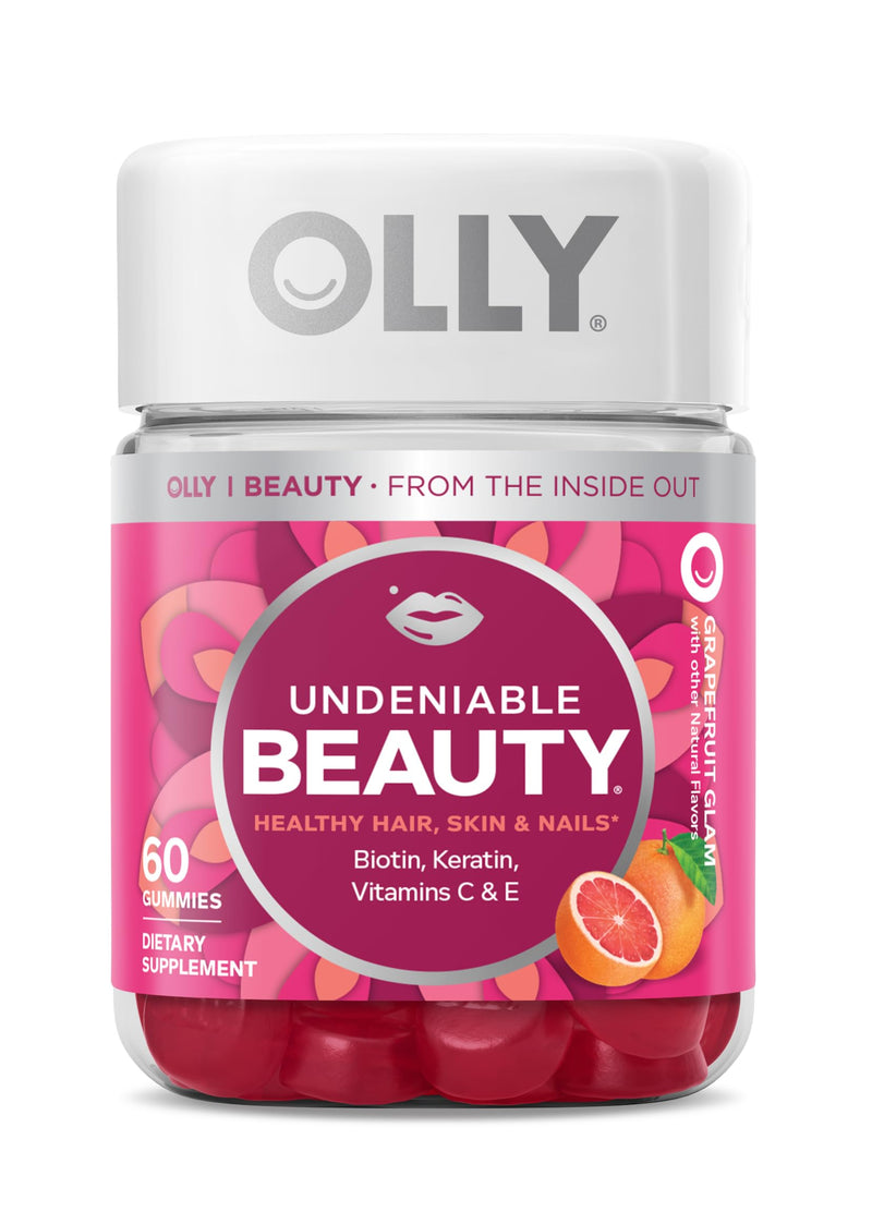 OLLY Undeniable Beauty Gummy & Flawless Complexion Gummy, Clear and Healthy Skin Support, Vitamins E, A, Zinc, Chewable Supplement, Berry - 50 Count (Pack of 1)