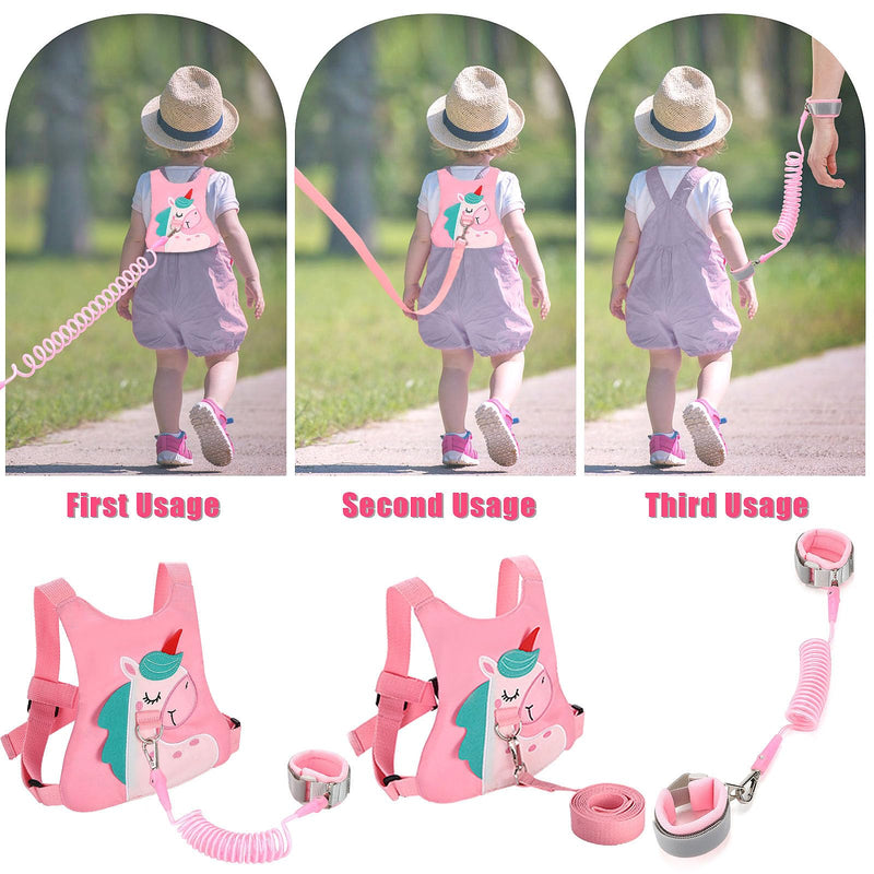 [Australia] - Toddler Leash-Baby Walking Safty Harness and Child Anti Lost Wrist Link for Girls/Boys Travel (Pink) Pink 