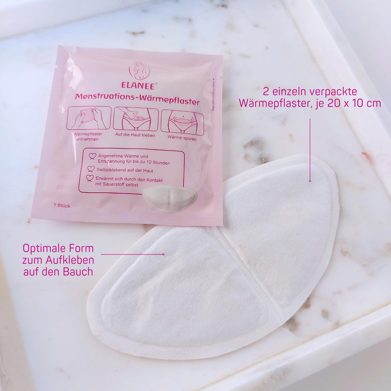 [Australia] - ELANEE Menstrual Heat Patches, 12 Hours of Soothing Warmth and Relaxation During Your Period, Warms Through Contact with Oxygen, Skin-Friendly, Pack of 2 (734-00) 