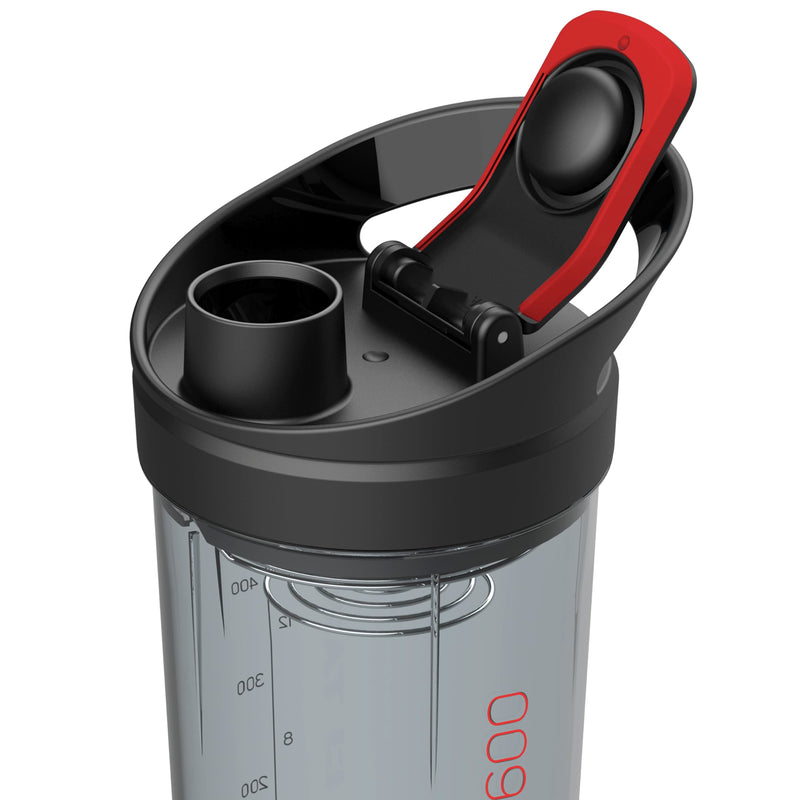 [Australia] - ROCKITZ Protein Shaker 500ml with a unique concept - dense + easy cleaning + protein mixing spring = perfectly creamy shakes without lumps - Premium Fitness Shaker Protein Shake Black | Red 500 ml 