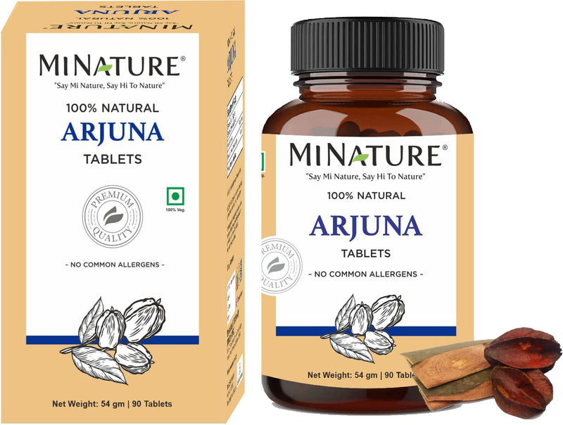 [Australia] - Arjuna Tablets by mi Nature -90 Tablets, 1000mg | 45 Day Supply | 100% Natural Arjuna Tablet | Arjun bark | Saraca Indica | from India 