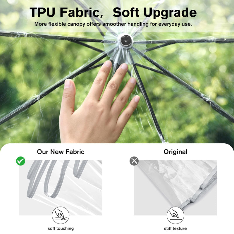 G4Free 52 inch Clear Bubble Umbrella + 42 Inch Clear Travel Umbrella, Reflective Strip, for Weddings,Prom, Graduation and Outdoor Events