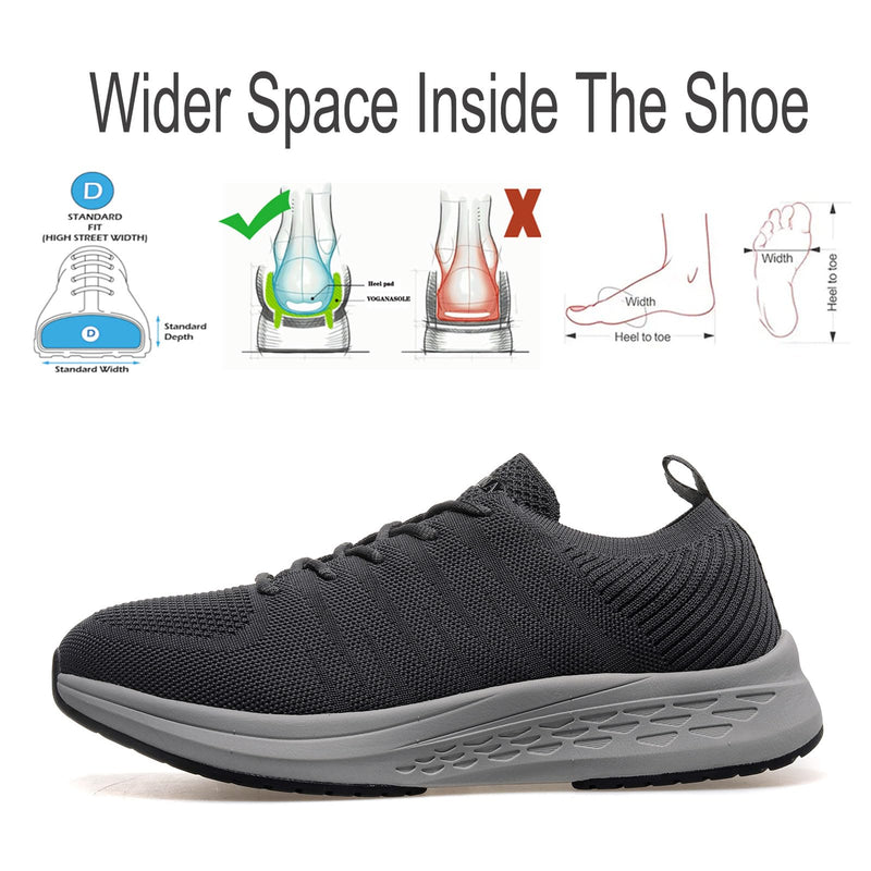 [Australia] - Vogana Diabetic Sneakers for Men Walking Orthopedic for Swollen Feet | Foot Pain Relief 2306-grey 11 Wide 