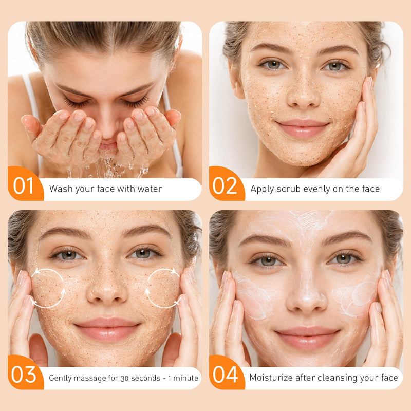 Vitamin C and Retinol Face Scrub, Facial Scrub Exfoliating Clears Blackheads, Improve Dark Spot and Acne 100g/3.5oz