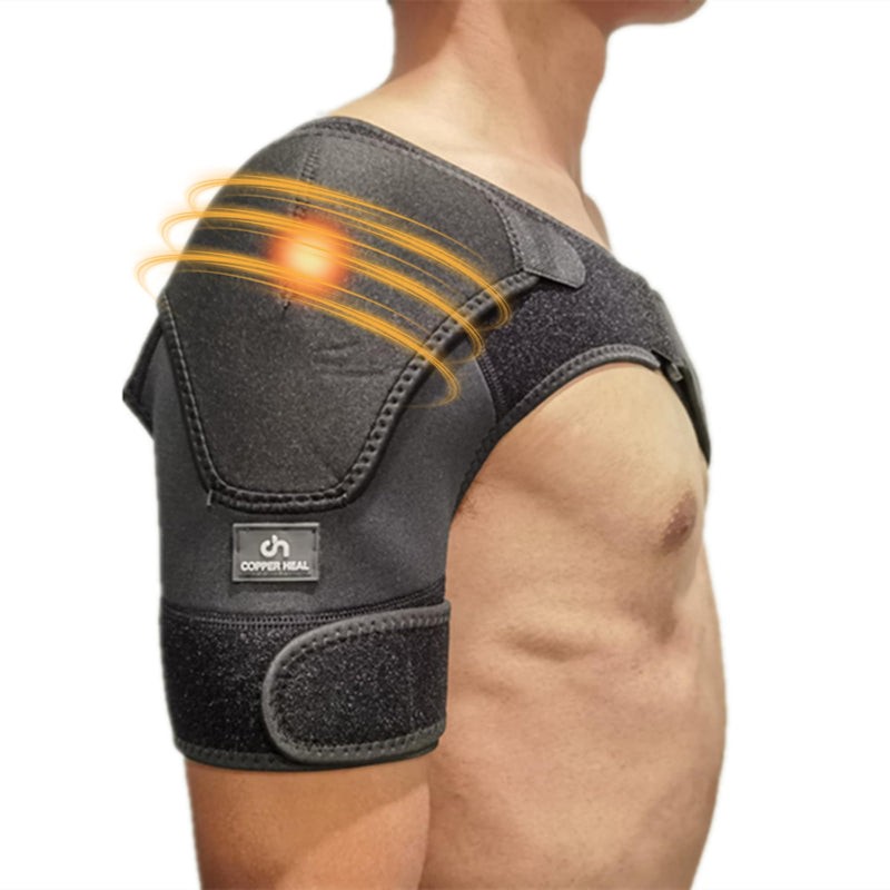 COPPER HEAL – Shoulder Adjustable Clamp Compression Sleeve for Men Women's Support, for Better Back Posture Arm Right & Left Pain Rotator Neck with Stability Sports Pad Gym Ice Strap