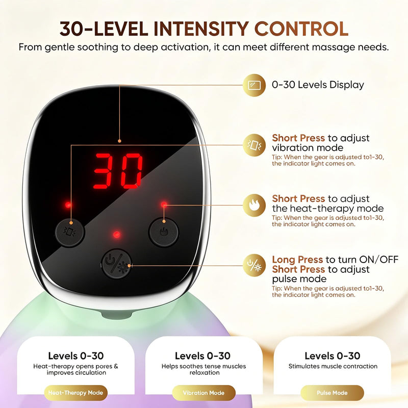 Lymphatic Drainage Massager & Anti Cellulite Massage Tool, 4-in-1 Body Sculpting Machine with Microcurrent, Red-Light, Heat & Vibration, Helps Reduce Stretch Marks & Cellulite, for Legs, Arms & Belly Gradient Color