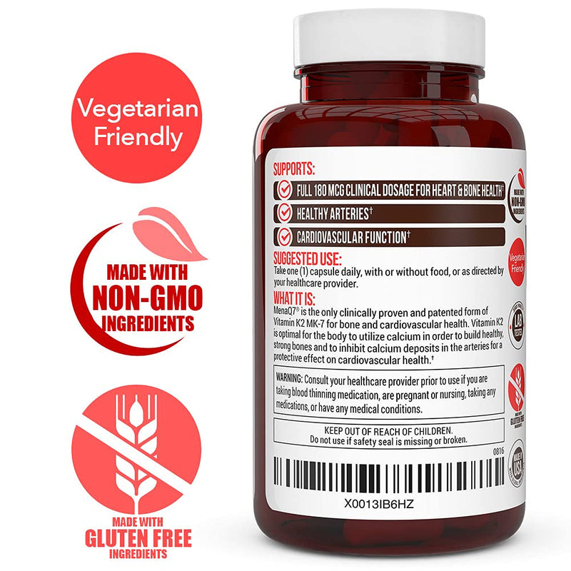 TrueVantage Vitamin K2 MK-7 180 mcg + D3 5000 IU-60 Servings | Supports Bone & Cardiovascular Health, MenaQ7, Vegetable Capsules