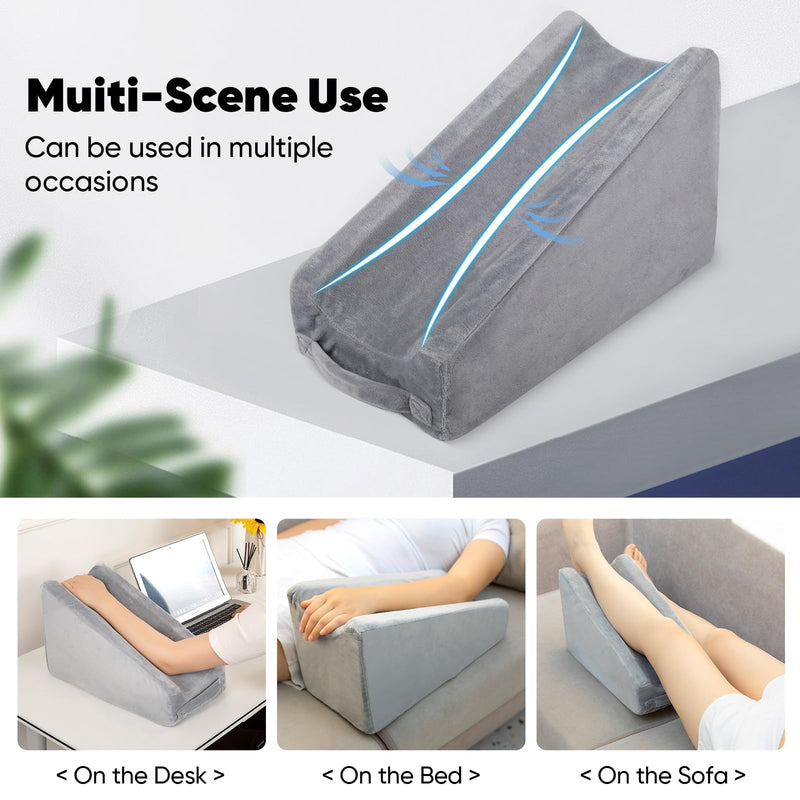[Australia] - Arm Elevation Pillow Wedge Arm Pillow for Adult After Post Surgery Rest to Keep Elevated Pillow Arm Pillow for Broken Arm Grey 