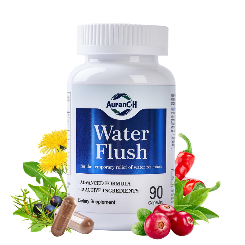 Diuretic Water Retention Capsules for Weight Control, Water Detox, Water Balance Support,12 Herbal Extract, Instant Relief from Bloat and Swelling for Women & Men, Lymphatic Drainage 90 Vegan Capsules
