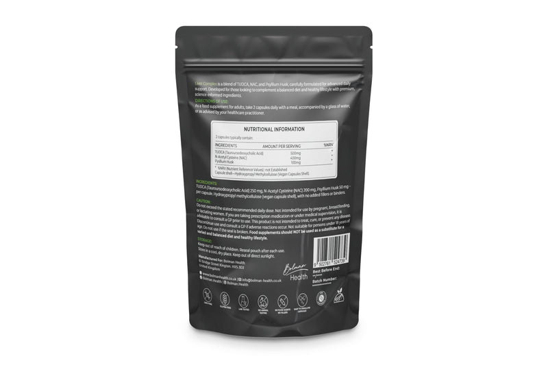 Liver Complex Capsules | TUDCA, NAC & Psyllium Husk | 60 Capsules | Supports Liver Function, Digestion & Metabolism | Vegan Capsules | Non-GMO | Gluten-Free Liver Supplement 60 count (Pack of 1)