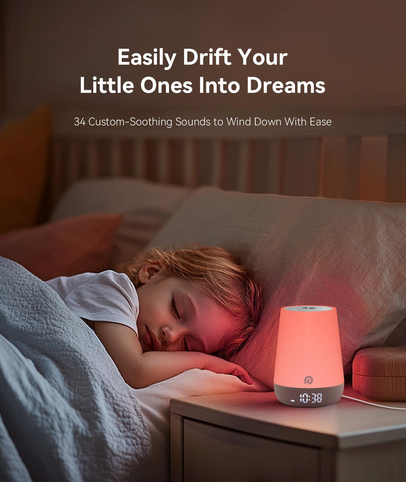 [Australia] - Dreamegg Sound Machine Baby - White Noise Sound Machine Baby With Night Light, Ok to Wake Alarm Clock, 34 Soothing Sounds, Sleep Trainer, Routine Builder, App Control for Kids Nursery Sleeping Bedroom Classic 