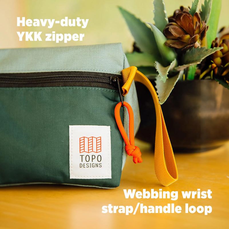 Topo Designs Dopp Kit - Travel Bag for Personal Care Essentials, Self Standing Triangular Shape, Fully Lined for Easy Cleaning, Recycled Nylon (Navy/Navy) 3L Navy/Navy
