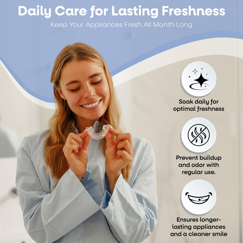 [Australia] - Dr. Taylor’s Retainer Cleaner Tablets 120 for Aligners & Dentures - Effectively Removes Stains, Plaque, and Odor - Mouth & Night Guards Cleaner with Refreshing Mint Flavor 